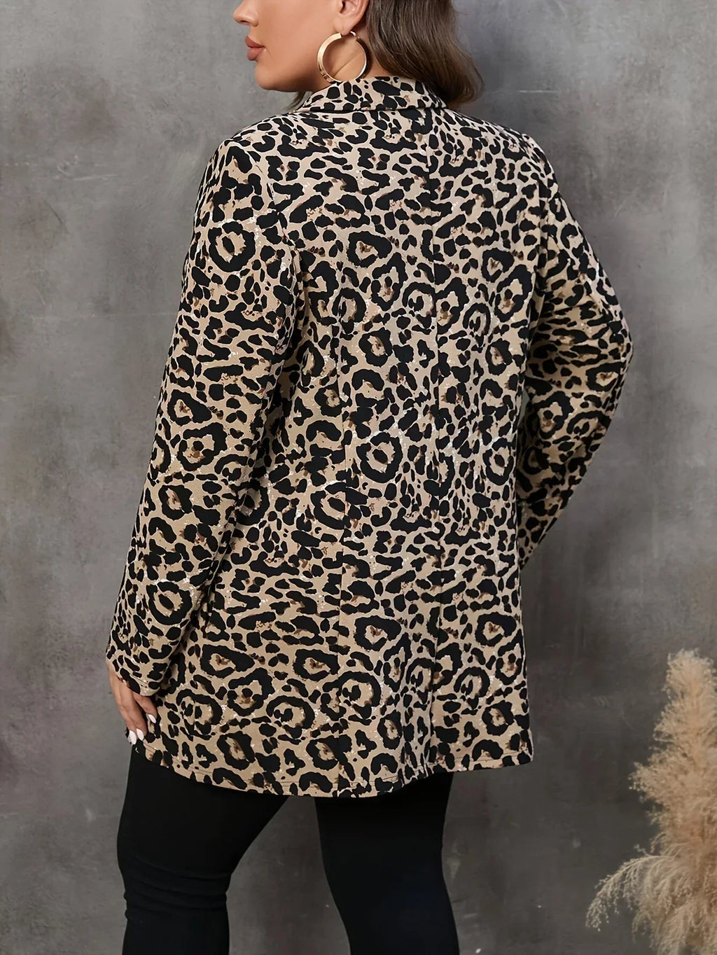 Blazer Long À Imprimé Léopard Avec Manches Longues Pour Femmes | Idéal Pour Le Travail Et Les Tenues Quotidiennes