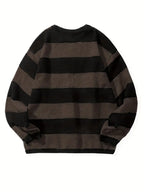 Pull Rayé à Col Rond avec Style Rétro pour Homme | Idéal pour le Quotidien et les Sorties