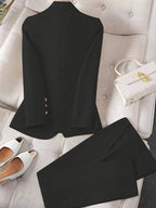 Ensemble Deux Pièces avec Blazer et Pantalon Coupe Unie pour Femme | Idéal pour Occasions Formelles