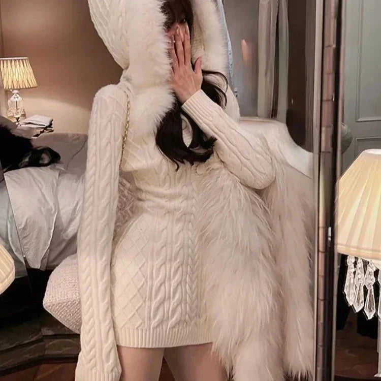 Robe Pull À Capuche pour Femme | Idéale pour Les Journées D’Hiver
