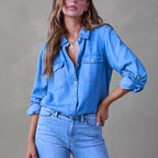 Blouse À Manches Longues Avec Fermeture Boutonnée Pour Femmes | Idéal Pour Usage Quotidien Et Sorties Décontractées