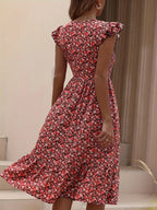 Robe Midi à Imprimé Floral pour Femme | Idéale pour les Mariages et les Événements de Printemps