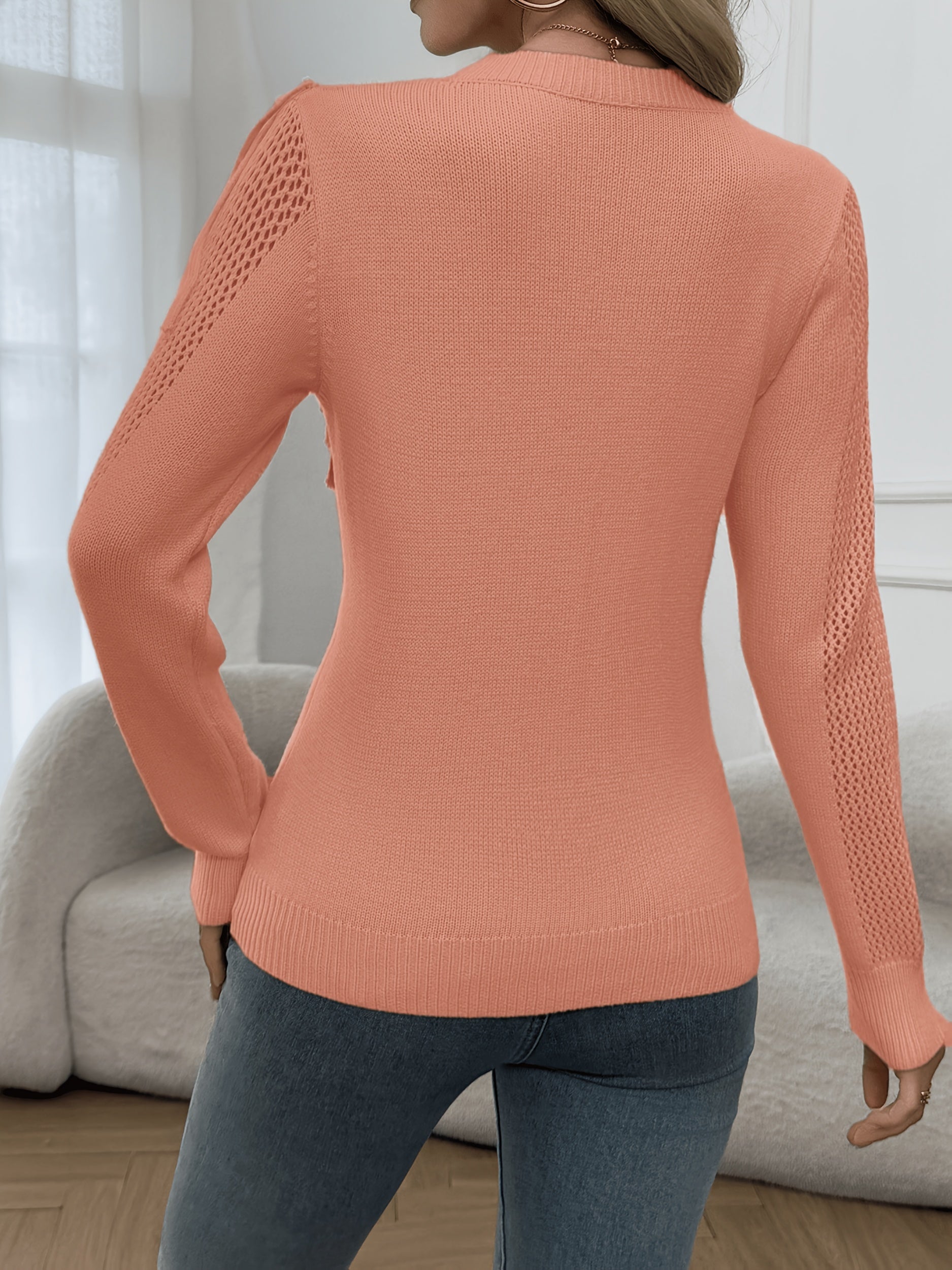 Pull à Manches Longues avec Détails à Franges pour Femme | Idéal pour un Usage Quotidien