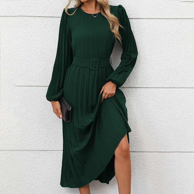 Robe Plissée À Taille Ceinturée Pour Femmes | Idéal Pour Cérémonies Et Occasions Spéciales