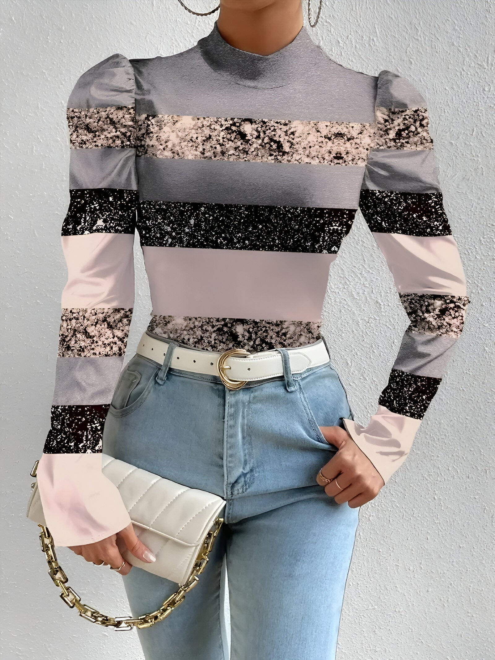 Chemisier À Motif Floral Avec Col Montant Pour Femmes | Idéal Pour Les Occasions Quotidiennes