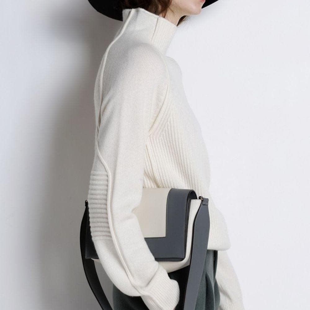 Pull À Col Roulé Avec Texture Côtelée Pour Femmes | Idéal Pour La Mi-Saison