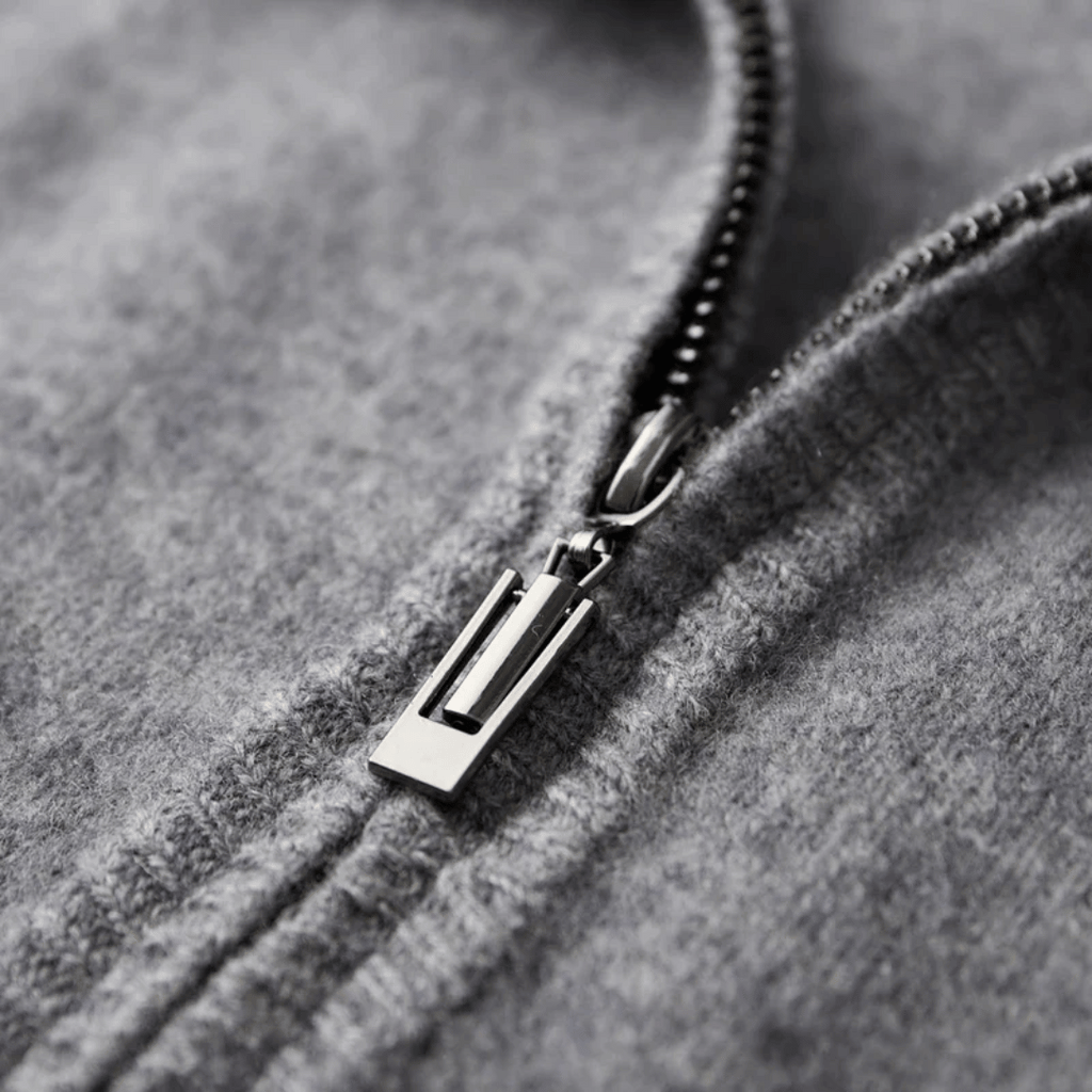 Veste Zippée avec Coupe Ajustée et Détails Côtelés pour Hommes | Idéale pour Automne et Hiver