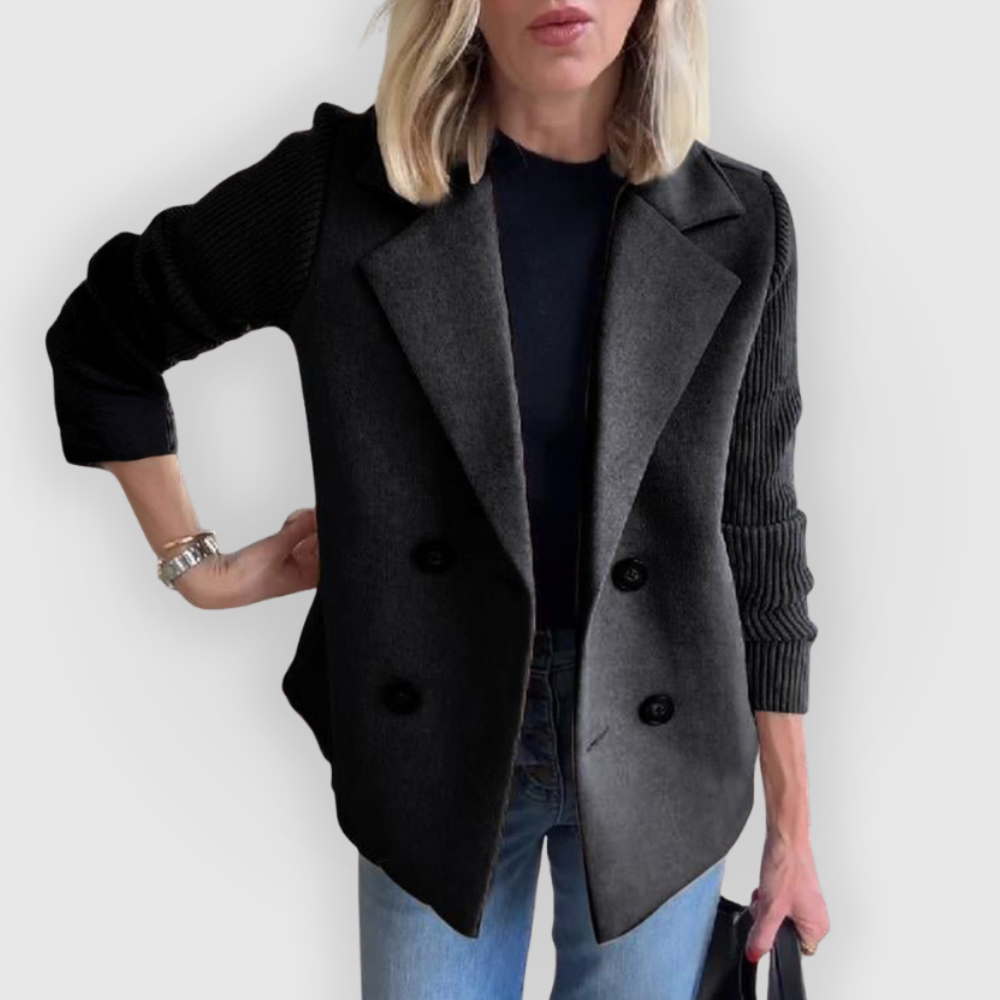 Blazer Femme Avec Manches En Maille | Idéal Pour Bureau Et Loisirs
