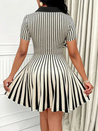 Robe Polo Rayée Pour Femme Avec Col Polo | Idéale Pour Le Quotidien Et Sorties Semi-Formelles