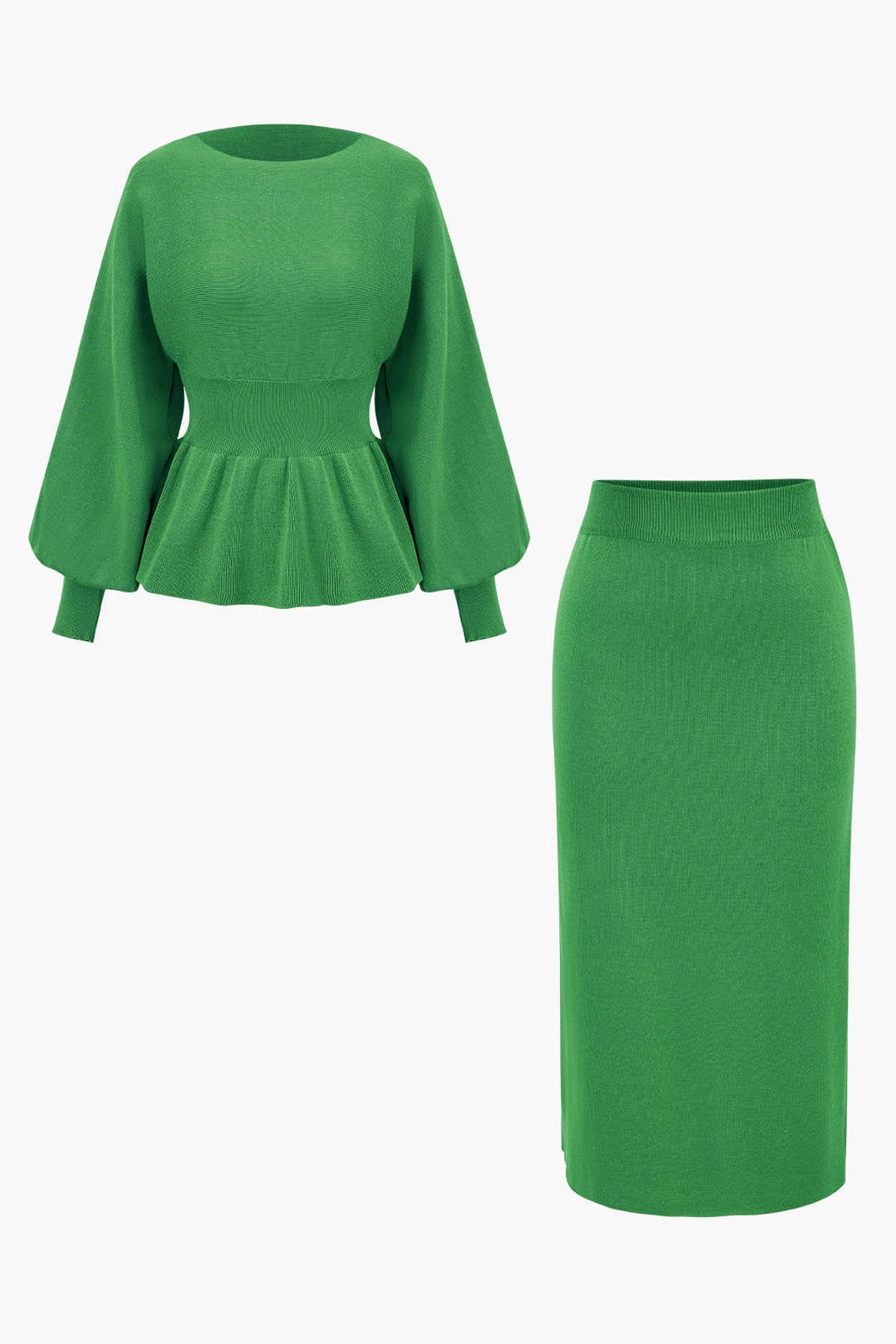 Ensemble Deux Pièces avec Haut Peplum et Jupe Crayon pour Femme | Idéal pour le Quotidien et le Travail