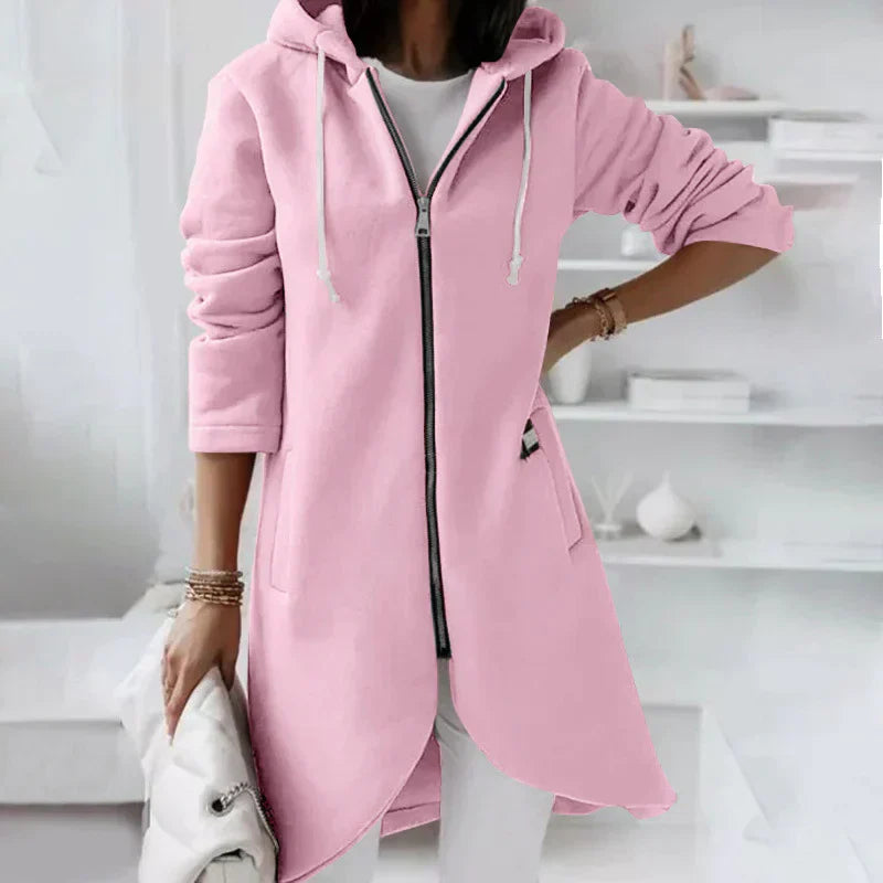 Sweat À Capuche Long Zippé Avec Coupe Standard Pour Femme | Idéal Pour Un Usage Quotidien