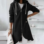 Sweat À Capuche Long Zippé Avec Coupe Standard Pour Femme | Idéal Pour Un Usage Quotidien
