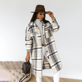 Manteau Long À Carreaux pour Femme | Idéal pour Automne Et Hiver