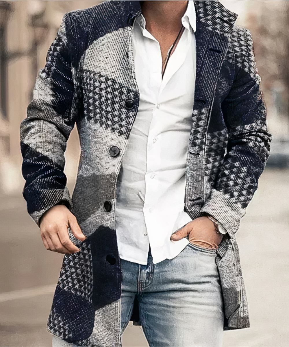Trench-Coat Long Avec Col En V Pour Homme | Idéal Pour La Mi-Saison