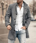 Trench-Coat Long Avec Col En V Pour Homme | Idéal Pour La Mi-Saison