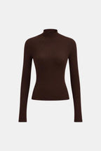 Top En Maille Avec Col Montant Et Manches Longues Pour Femme | Idéal Pour Usage Quotidien