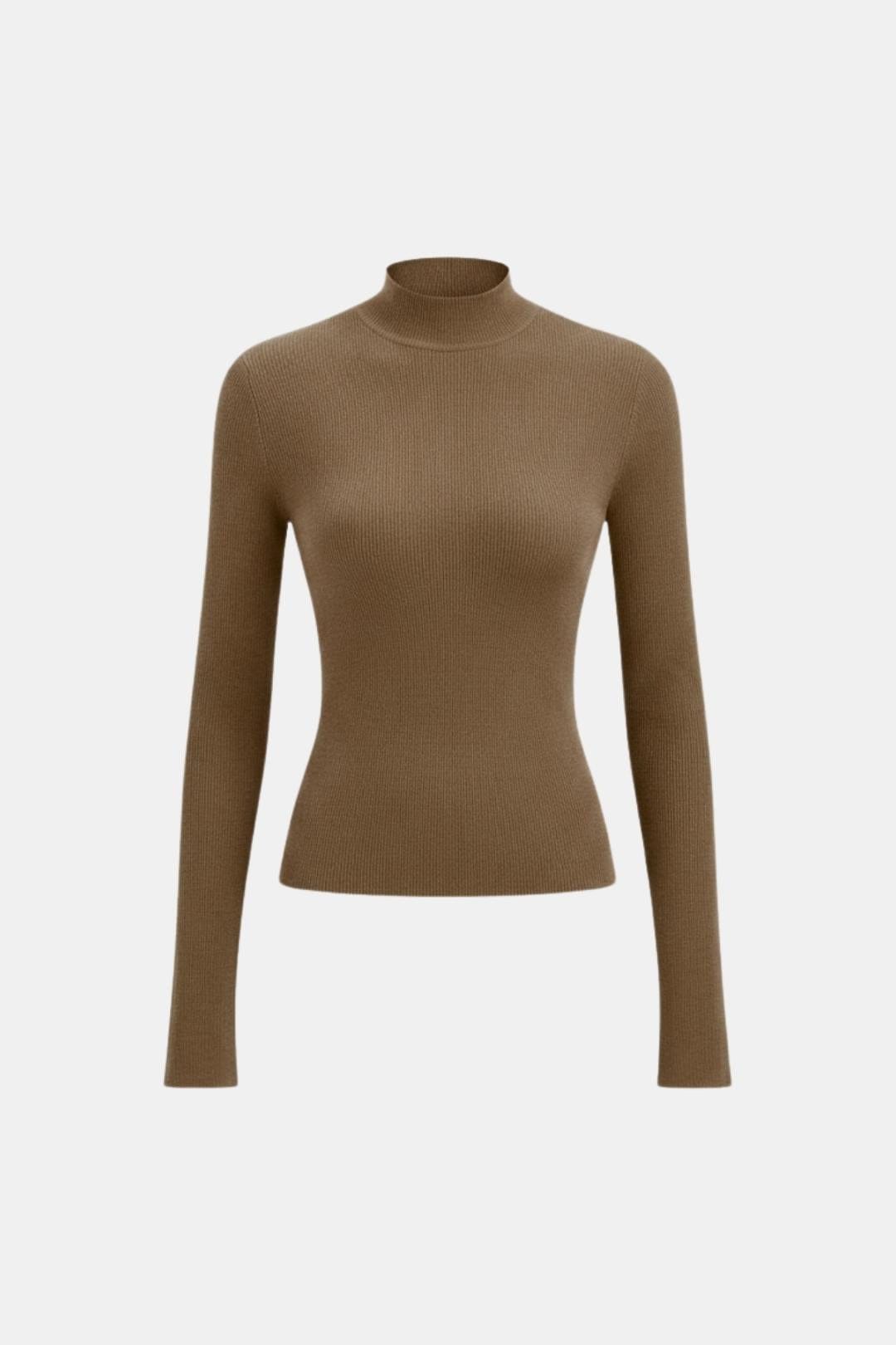 Top En Maille Avec Col Montant Et Manches Longues Pour Femme | Idéal Pour Usage Quotidien