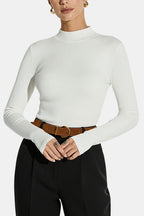 Top En Maille Avec Col Montant Et Manches Longues Pour Femme | Idéal Pour Usage Quotidien