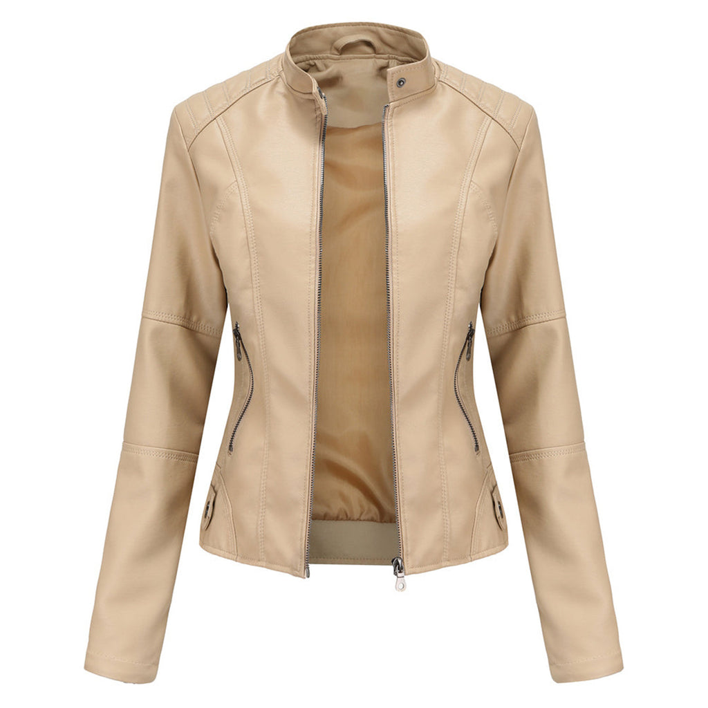 Veste Courte À Col Et Fermeture Zippée pour Femme | Idéale pour Mi-Saison