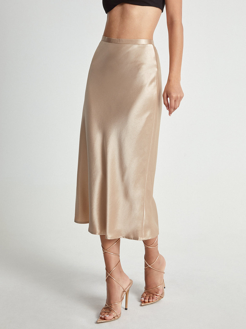 Jupe Midi Avec Taille Haute Ajustée Et Coupe Évasée Pour Femme | Idéale Pour Usage Quotidien Et Occasions Formelles