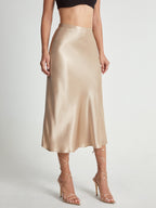 Jupe Midi Avec Taille Haute Ajustée Et Coupe Évasée Pour Femme | Idéale Pour Usage Quotidien Et Occasions Formelles
