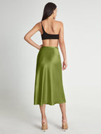 Jupe Midi Avec Taille Haute Ajustée Et Coupe Évasée Pour Femme | Idéale Pour Usage Quotidien Et Occasions Formelles