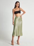 Jupe Midi Avec Taille Haute Ajustée Et Coupe Évasée Pour Femme | Idéale Pour Usage Quotidien Et Occasions Formelles