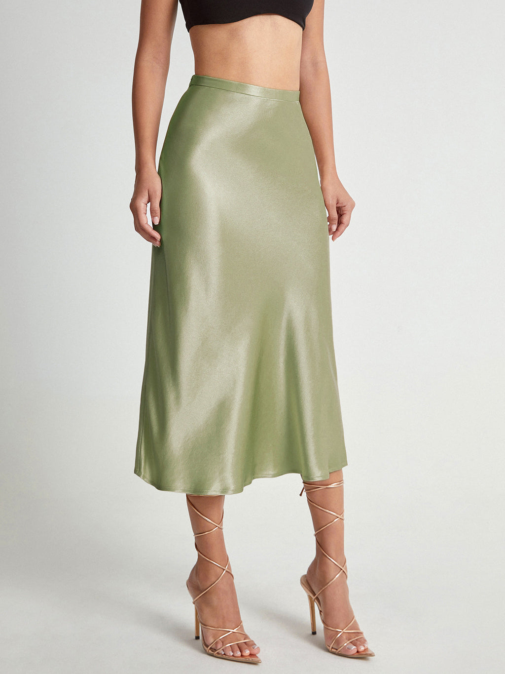 Jupe Midi Avec Taille Haute Ajustée Et Coupe Évasée Pour Femme | Idéale Pour Usage Quotidien Et Occasions Formelles