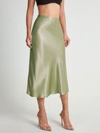 Jupe Midi Avec Taille Haute Ajustée Et Coupe Évasée Pour Femme | Idéale Pour Usage Quotidien Et Occasions Formelles