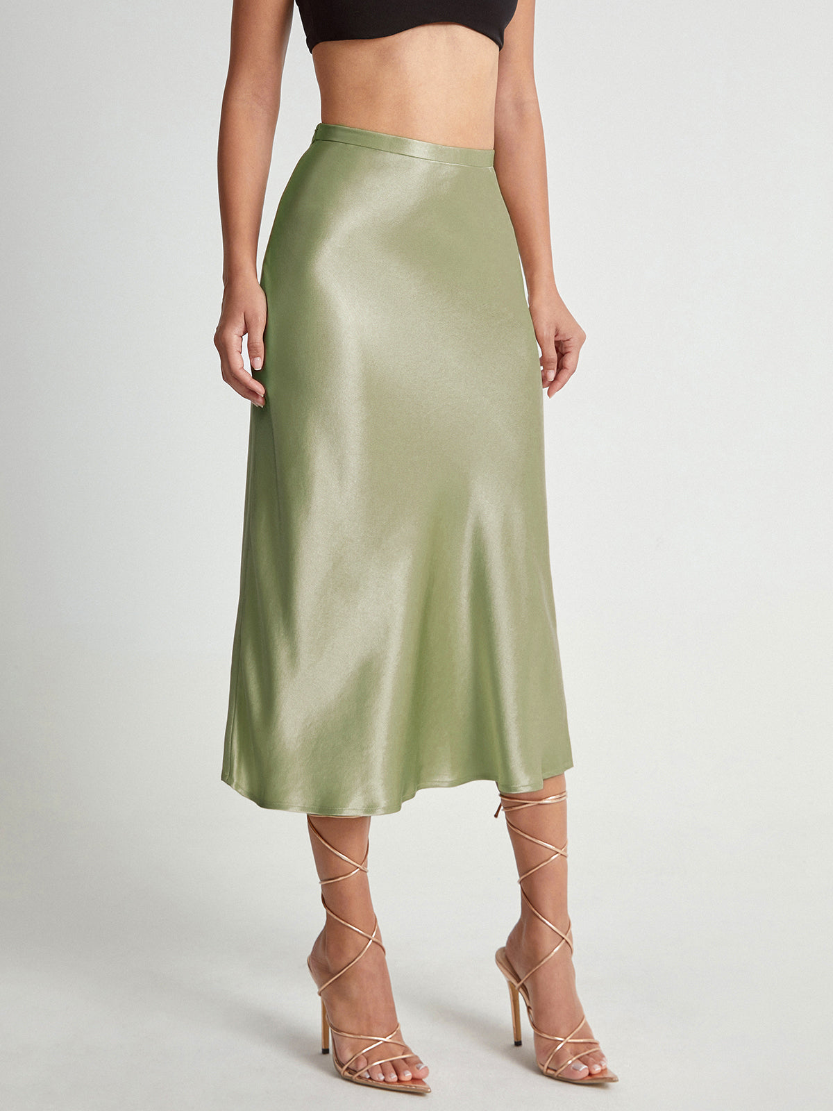 Jupe Midi Avec Taille Haute Ajustée Et Coupe Évasée Pour Femme | Idéale Pour Usage Quotidien Et Occasions Formelles