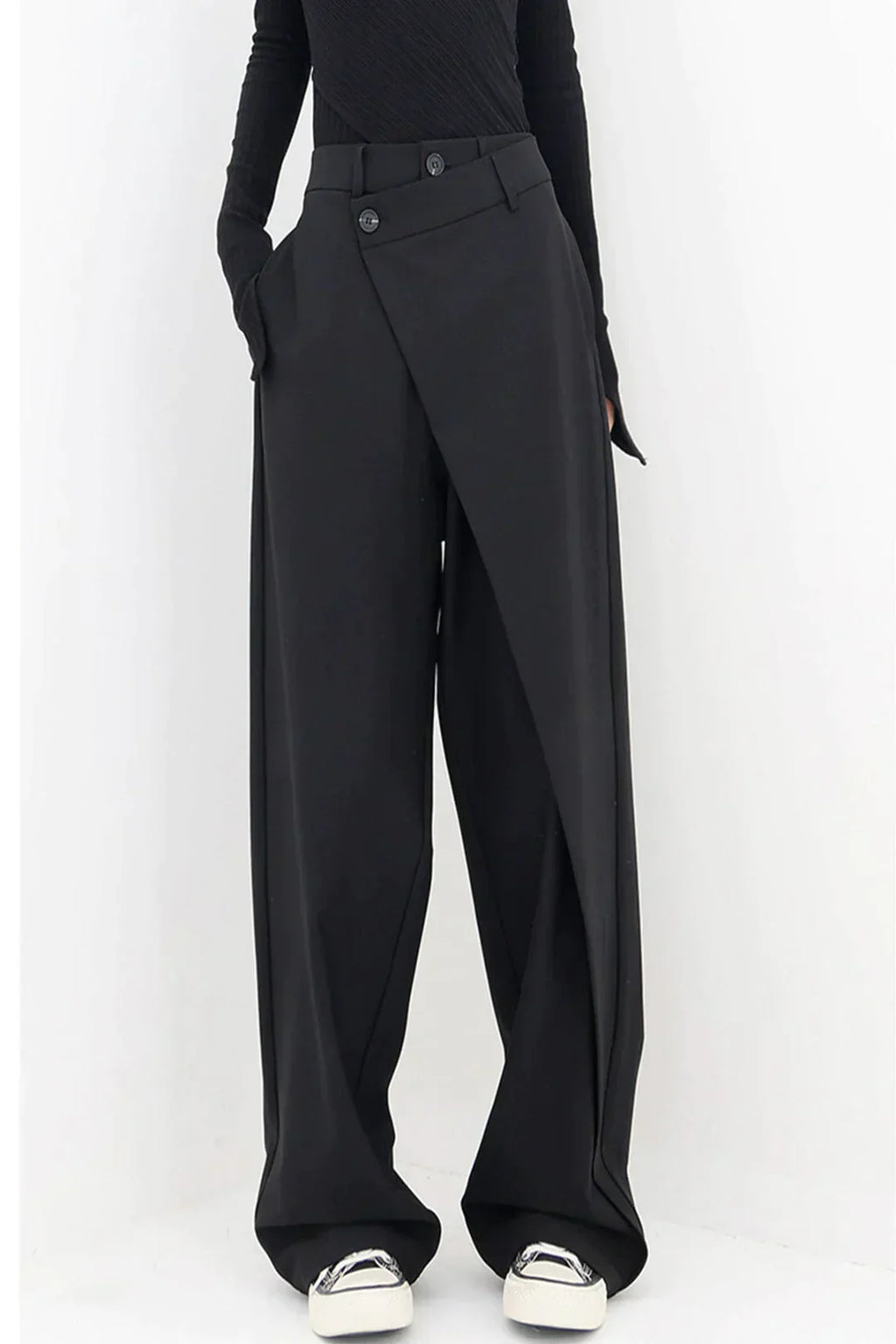 Pantalon Asymétrique à Jambes Larges pour Femme | Idéal pour un Usage Quotidien en Saison Tempérée