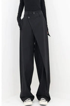 Pantalon Asymétrique à Jambes Larges pour Femme | Idéal pour un Usage Quotidien en Saison Tempérée