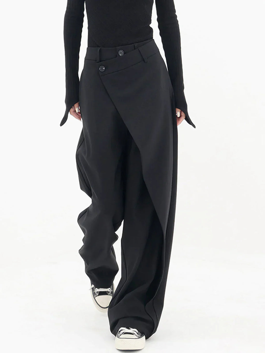 Pantalon Asymétrique à Jambes Larges pour Femme | Idéal pour un Usage Quotidien en Saison Tempérée