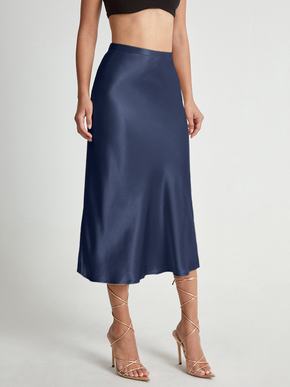 Jupe Midi Avec Taille Haute Ajustée Et Coupe Évasée Pour Femme | Idéale Pour Usage Quotidien Et Occasions Formelles