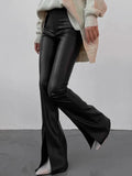 Pantalon Évasé avec Fentes Avant pour Femme | Idéal pour le Bureau ou les Sorties
