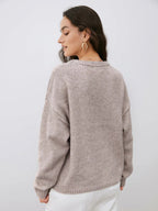 Pull À Col Rond En Maille pour Femme | Idéal pour Les Journées Fraîches