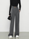 Pantalon Droit avec Poches et Taille Haute pour Femme | Idéal pour le Bureau et les Loisirs