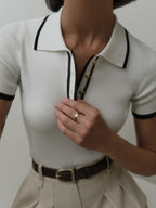 Haut Polo Côtelé Avec Boutons Pour Femme | Idéal Pour Un Usage Quotidien