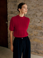 Pull À Manches Courtes Avec Col Montant Pour Femme | Idéal Pour Un Usage Quotidien