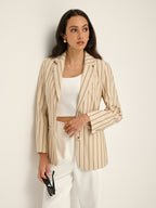 Blazer Imprimé avec Poches Et Boutons pour Femme | Idéal pour Le Travail Et Les Loisirs