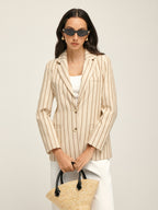 Blazer Imprimé avec Poches Et Boutons pour Femme | Idéal pour Le Travail Et Les Loisirs