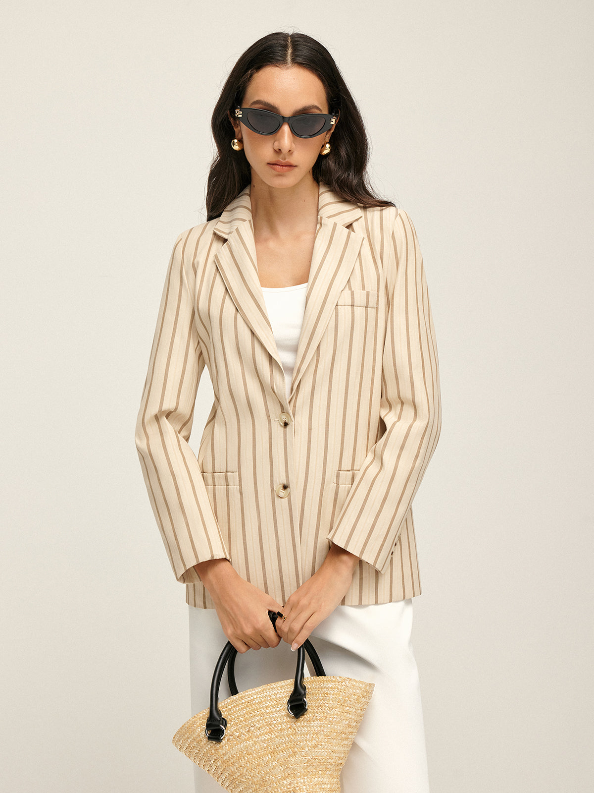 Blazer Imprimé avec Poches Et Boutons pour Femme | Idéal pour Le Travail Et Les Loisirs