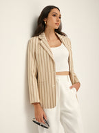 Blazer Imprimé avec Poches Et Boutons pour Femme | Idéal pour Le Travail Et Les Loisirs