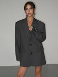 Blazer à coupe oversize avec revers classiques pour femmes | Idéal pour le bureau ou les sorties