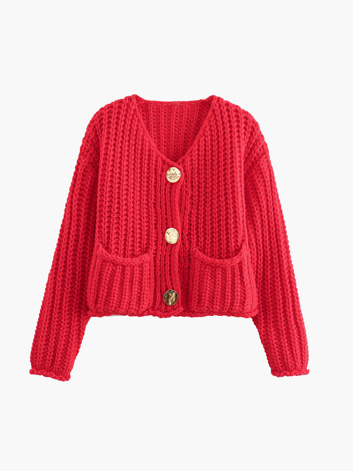 Cardigan Bleu Marine à Boutons Dorés et Poches pour Femmes | Ideal for Mi-Saison et Usage Quotidien