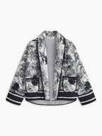 Veste Légère à Imprimé Graphique avec Poches Avant pour Femmes | Idéale pour le Printemps et l’Automne
