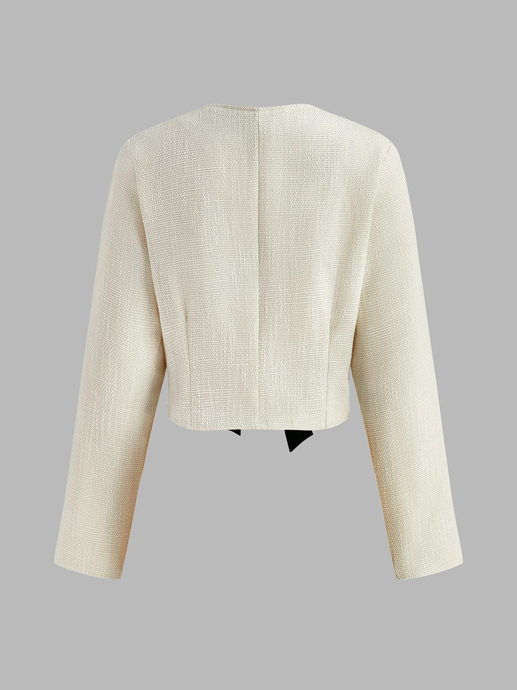 Blazer Blanc À Design Ouvert Avec Nœuds Contrastés Pour Femme | Idéal Pour Le Travail Et Les Occasions Formelles