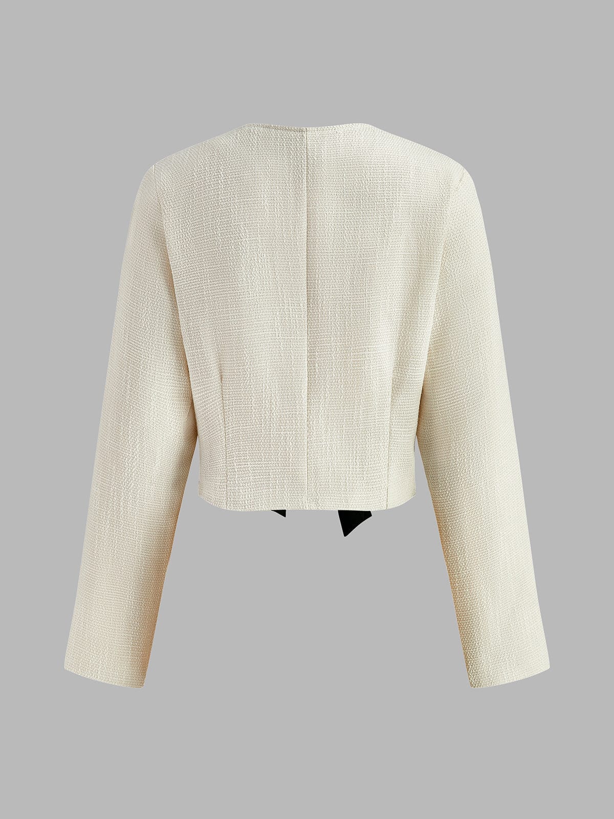 Blazer Blanc À Design Ouvert Avec Nœuds Contrastés Pour Femme | Idéal Pour Le Travail Et Les Occasions Formelles