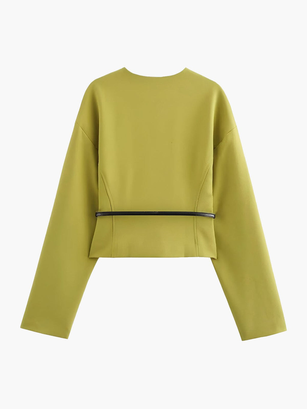 Blazer Court À Col En V Avec Ceinture Fine Pour Femme | Idéal Pour Le Travail Et Le Quotidien