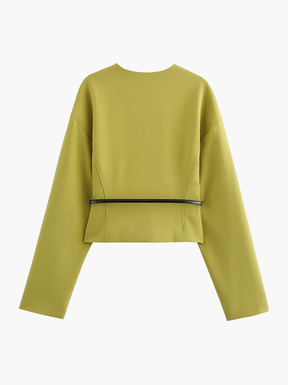 Blazer Court À Col En V Avec Ceinture Fine Pour Femme | Idéal Pour Le Travail Et Le Quotidien